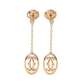 Cartier-Boucles d'oreilles Cartier Double C en or rose K18-Autre