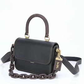 Coach-Sac à bandoulière en cuir bicolore Coach Rogue-Noir