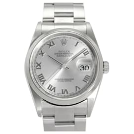 Rolex-Rolex Datejust 36 16200 Silver Roman Dial Watch-Other
