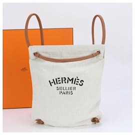 Hermès-Sac à dos en cuir Chevron Aline gravé Hermes Y-Marron,Beige