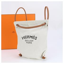 Hermès-Sac à dos en cuir Chevron Aline gravé Hermes Y-Marron,Beige