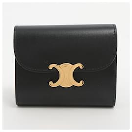Céline-Céline Triomphe Petit Portefeuille à Rabat-Noir