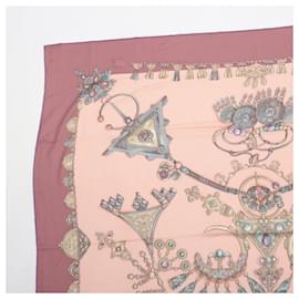Hermès-Hermes Carre 140 Geant PARURES DES SABLES Desert Scarf-Pink