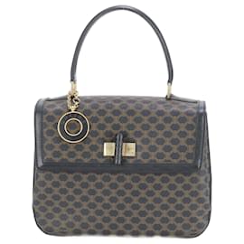 Céline-Sac à main en cuir Celine Macadam-Marron,Noir