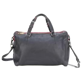 Céline-Sac à épaule en cuir noir Celine-Noir