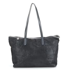 Stella Mc Cartney-Stella McCartney Falabella Leather Chain Shoulder Bag-Black