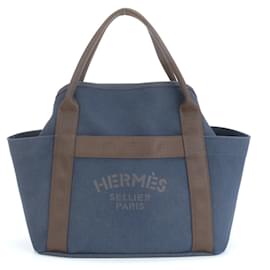 Hermès-Hermes Y-stamped Sac de Pansage Groom Leather Shoulder Bag-Navy blue