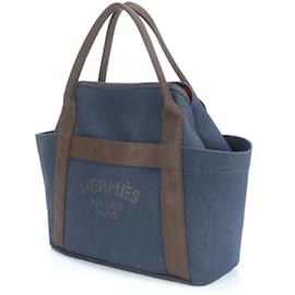 Hermès-Hermes Y-stamped Sac de Pansage Groom Leather Shoulder Bag-Navy blue