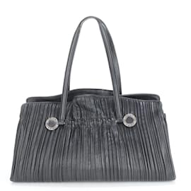 Bulgari-Sac à épaule en cuir torsadé Bvlgari-Noir
