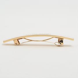 Miu Miu-Barrette Miu Miu or et blanc-Blanc,Doré