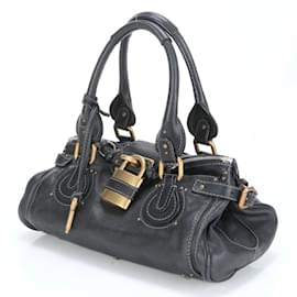 Chloé-Sac à main en cuir Chloé Paddington-Noir