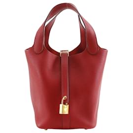 Hermès-Sac à main Hermes Picotin Lock 18 PM-Rouge