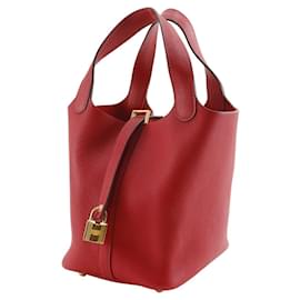 Hermès-Hermes Picotin Lock 18 PM Handbag-Red