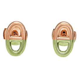 Hermès-Boucles d'oreilles Hermes Chaine d'Ancre Farandole TPM en or rose K18-Autre