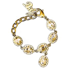 Dolce & Gabbana-RARE magnifique bracelet DOLCE & GABBANA en acier doré avec des cristaux-Doré
