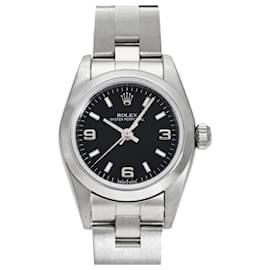 Rolex-Montre Rolex Oyster Perpetual 24 76080 avec cadran noir à chiffres arabes pour femmes-Autre