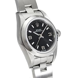 Rolex-Montre Rolex Oyster Perpetual 24 76080 avec cadran noir à chiffres arabes pour femmes-Autre