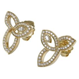 Harry Winston-Boucles d'oreilles Harry Winston Lily Cluster en or jaune 18 carats-Autre