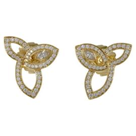 Harry Winston-Boucles d'oreilles Harry Winston Lily Cluster en or jaune 18 carats-Autre