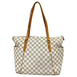 Louis Vuitton-Sac tote Damier Azur Louis Vuitton-Blanc
