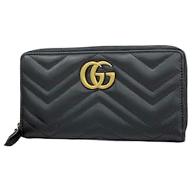 Gucci-Portefeuille Long Gucci GG Marmont-Noir