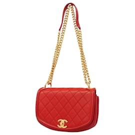 Chanel-Sac à épaule en agneau rouge Chanel-Rouge