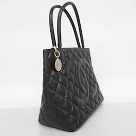 Chanel-Sac tote en cuir de veau grainé noir Chanel-Noir
