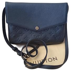 Louis Vuitton-Cuir d'empreinte Twice noir-Noir