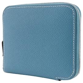 Hermès-Portefeuille bi-fold compact Hermes Azap-Bleu