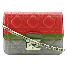 Christian Dior-Christian Dior Lambskin Chain Shoulder Bag-Pink,Red