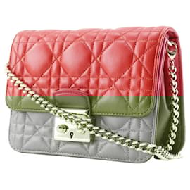 Christian Dior-Christian Dior Lambskin Chain Shoulder Bag-Pink,Red