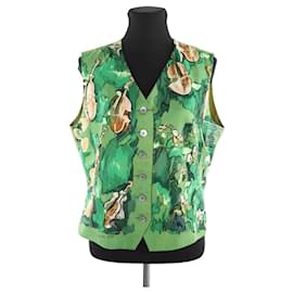 Hermès-Veston en soie-Vert