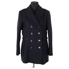Burberry-Manteau en laine-Bleu