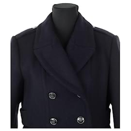 Burberry-Manteau en laine-Bleu