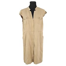 Jean Louis Scherrer-Robe en coton-Beige