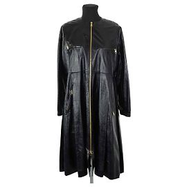 Dior Black leather coat Black