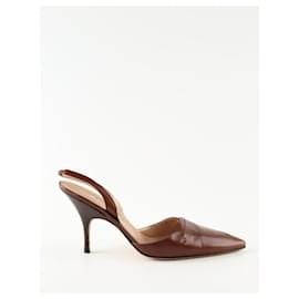Manolo Blahnik-Talons en cuir-Marron