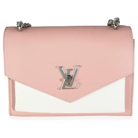 Louis Vuitton-Louis Vuitton Rose Crème Tricolore Doux Cuir de Veau MyLockme BB-Noir,Rose,Blanc