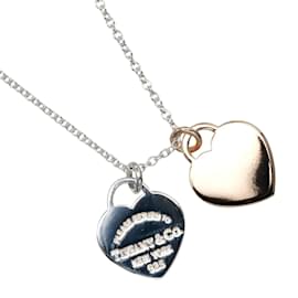 Tiffany & Co-Collier avec tag en forme de cœur double de retour Tiffany-Autre