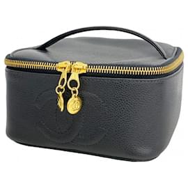 Chanel-Sac Vanity en cuir de veau grainé noir Chanel-Noir