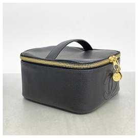 Chanel-Sac Vanity en cuir de veau grainé noir Chanel-Noir