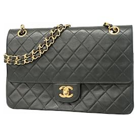 Chanel-Sac à épaule en agneau noir Chanel-Noir