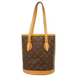 Louis Vuitton-Louis Vuitton Monogram Bucket PM Tote Bag-Brown