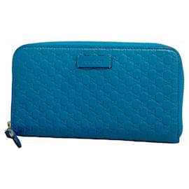 Gucci-Portefeuille Long Gucci Micro Guccissima-Bleu