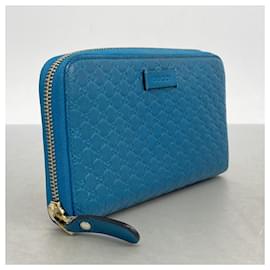 Gucci-Portefeuille Long Gucci Micro Guccissima-Bleu