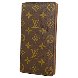 Louis Vuitton-Louis Vuitton Long Wallet Monogram Portefeuille Brazza-Brown