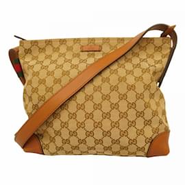 Gucci-Sac à main marron Gucci en toile GG Sherry Line-Marron