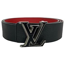 Louis Vuitton-Ceinture Centurion en Taurillon Louis Vuitton-Noir,Rouge