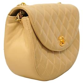 Chanel-Chanel Beige Lambskin Shoulder Bag-Beige