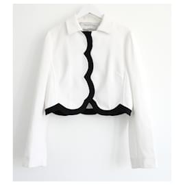 Valentino-Valentino Cropped Black & White Jacket-White